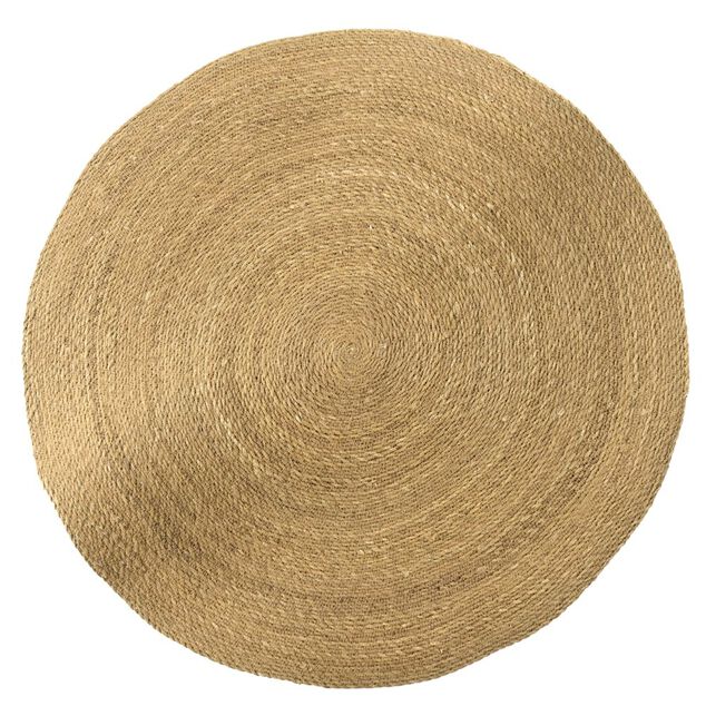 Tapis rond en jute et typha marron &Oslash;90cm