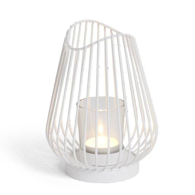 Bougeoir blanc &Oslash;12xH17,5cm