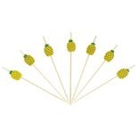 Pique pour ap&eacute;ritif d&eacute;cor past&eacute;que, ananas, cactus ou flamand rose en bambou x30