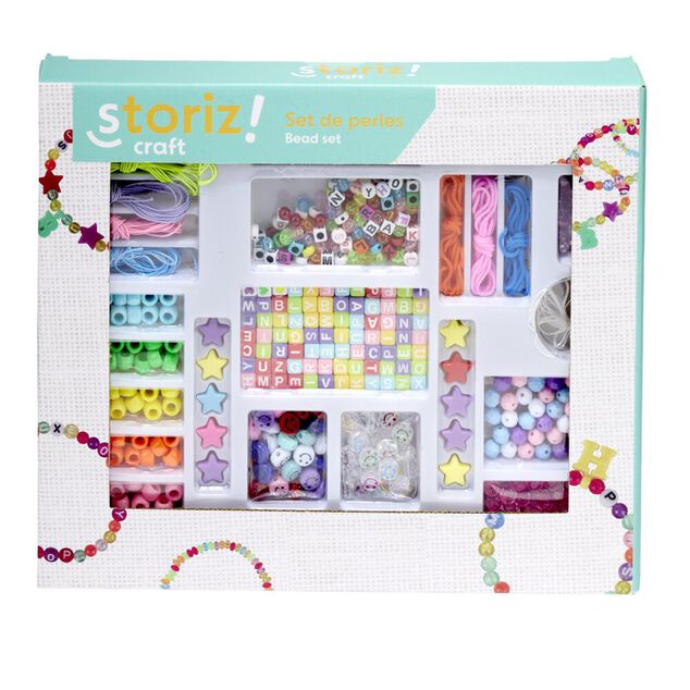 Set de perles enfant DIY avec fils cr&eacute;ation bijoux 18,5x22,5cm