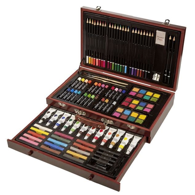 Mallette d'artiste peinture et dessin 112 pi&egrave;ces