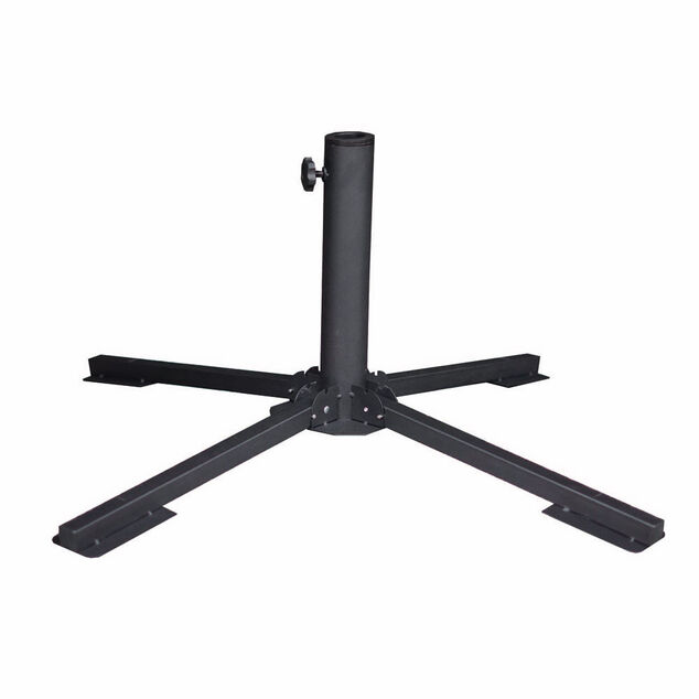 Pied pliable pour parasol d&eacute;port&eacute; m&eacute;tal noir