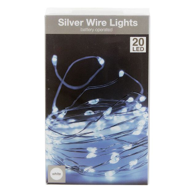 Guirlande &eacute;lectrique fil cuivre 20 microLED 1m d'&eacute;clairage blanc froid