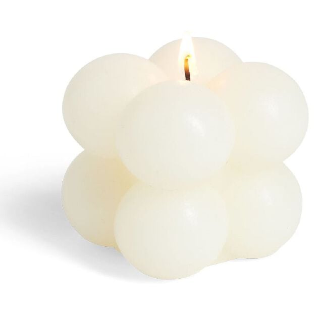 Bougie design bulle - 2 mod&egrave;les rose ou beige