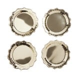 Plateau de pr&eacute;sentation rond x4 carton m&eacute;tallis&eacute; dor&eacute; &Oslash;26cm