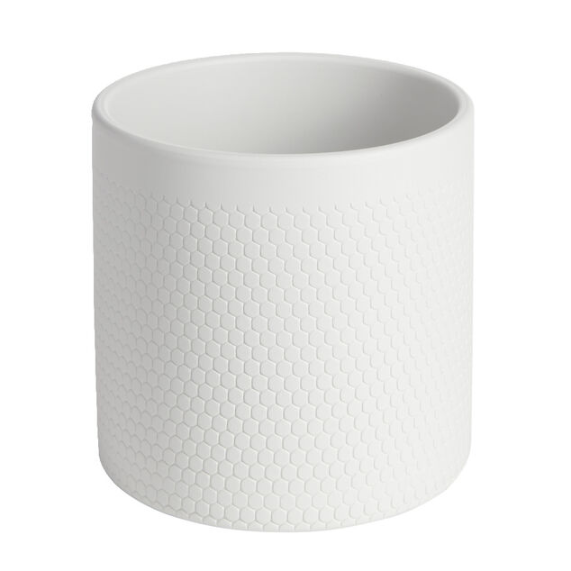 Pot de fleur gris clair motif nid d'abeille 3,85L &Oslash;19xH17,5 cm - Capri