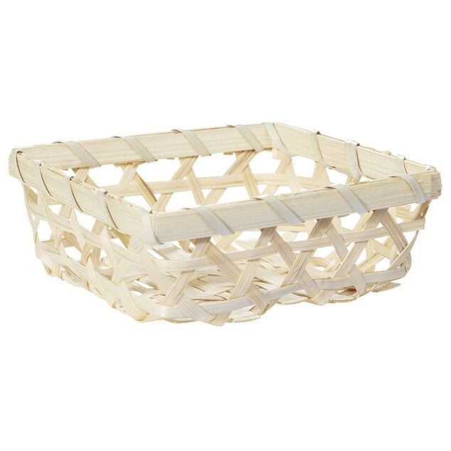 Panier en bambou beige