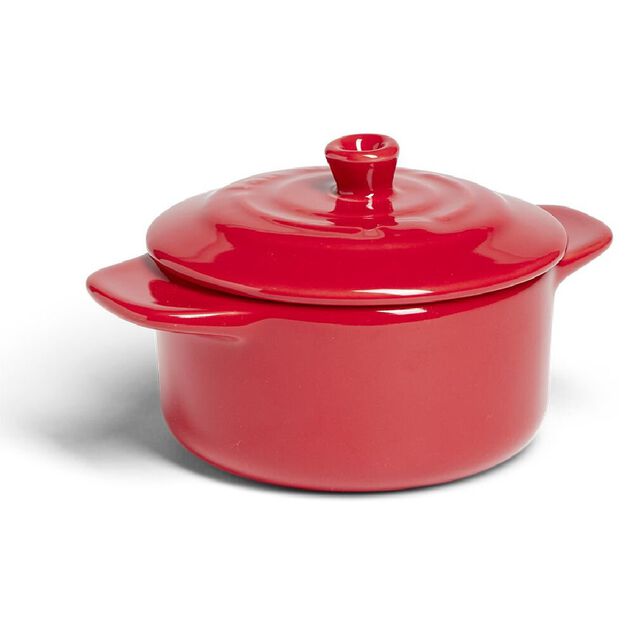 Mini cocotte individuelle en c&eacute;ramique avec couvercle (2 mod&egrave;les)