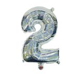 Ballon chiffre 2 noir argenté ou doré