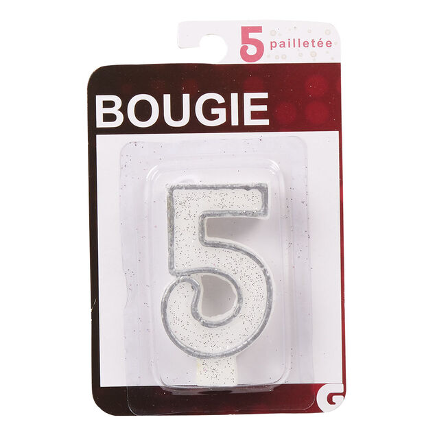 Bougie anniversaire chiffre 5