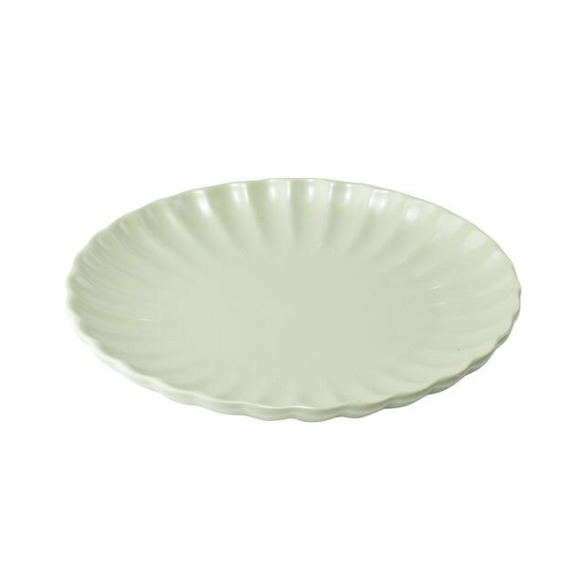 Assiette &agrave; dessert ronde Venise fa&iuml;ence verte &Oslash;20cm