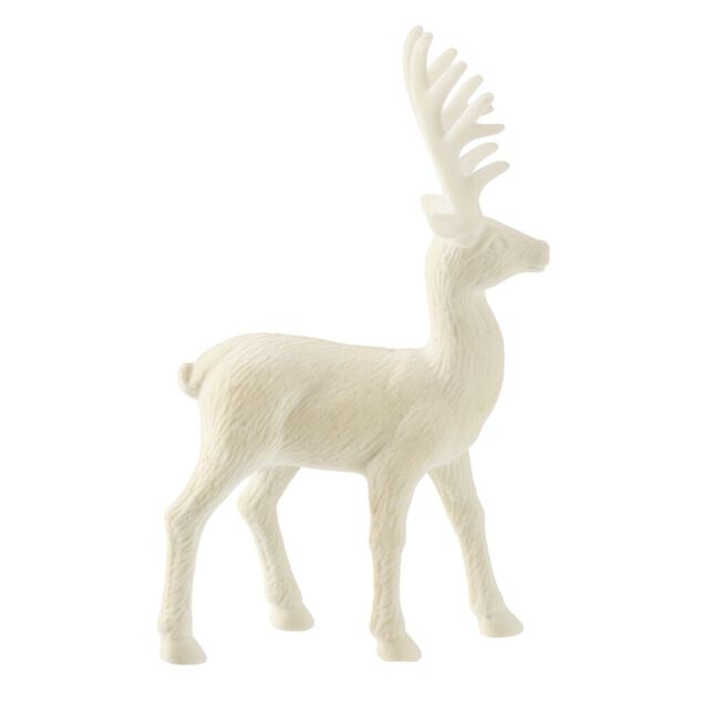 Renne de No&euml;l floqu&eacute; effet velours H24cm (2 mod&egrave;les)