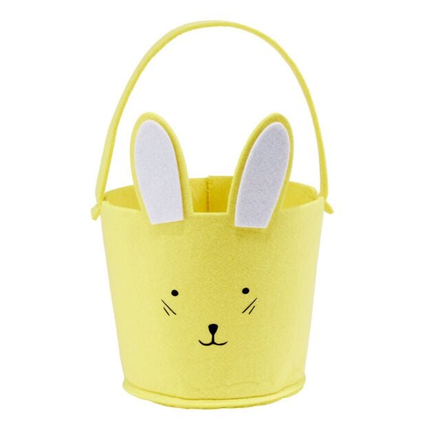 Panier d&eacute;cor P&acirc;ques feutrine &Oslash;13xH14,5cm (4 mod&egrave;les)