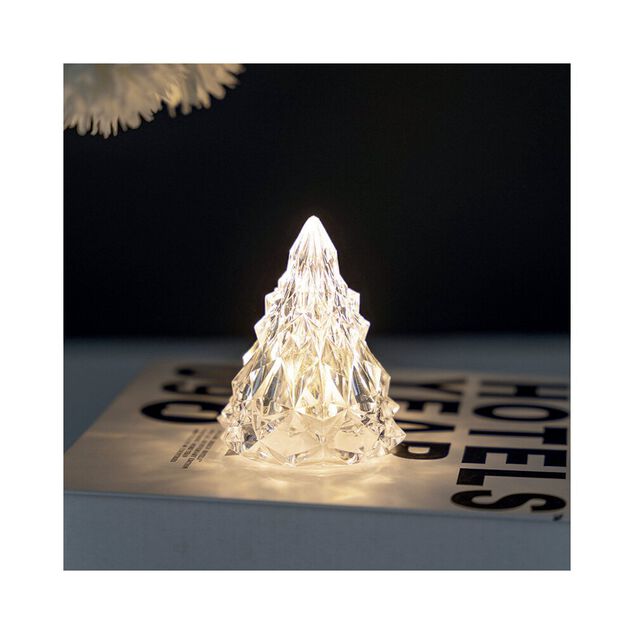 Mini sapin LED fa&ccedil;on cristal &Oslash;6xH8cm