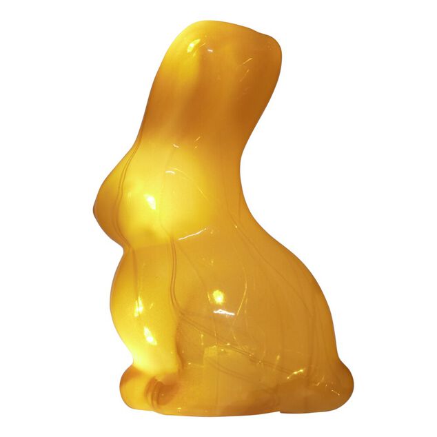 Lampe LED forme lapin en verre H12cm (2 mod&egrave;les)