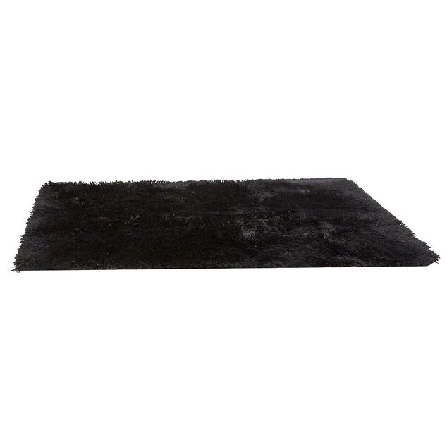 Tapis rectangulaire shaggy noir L90X130 cm