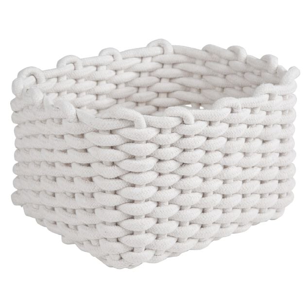 Pani&egrave;re en coton effet tricot 27x22xH.16 cm