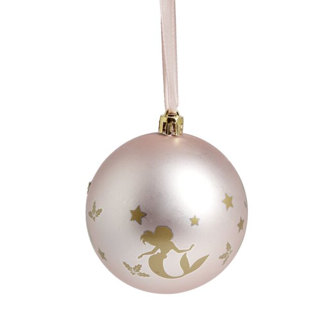 Boule de No&euml;l Disney Bambi rose &Oslash;8cm x4