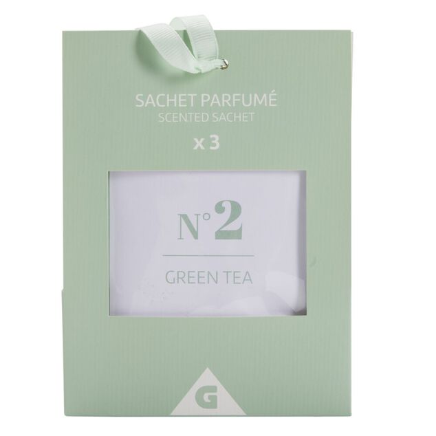 D&eacute;sodorisant sachet parfum&eacute; senteur th&eacute; vert 3x15gr