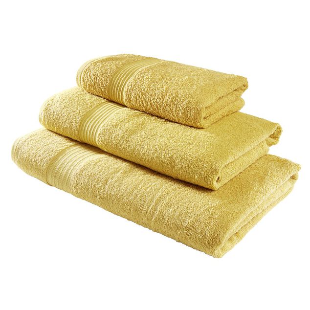 Drap de bain maxi 90x150cm coton jaune ocre