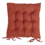 Galette de chaise carrée terracotta 38x38cm 100% polyester