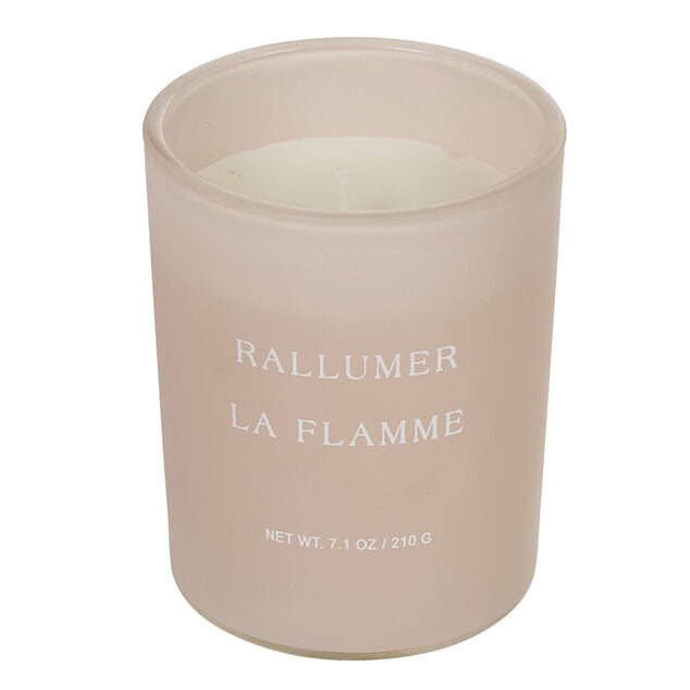 Bougie dans verre inscription Rallumer la flamme senteur passion
