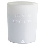 Bougie dans verre inscription Let your light shine senteur coton 40H