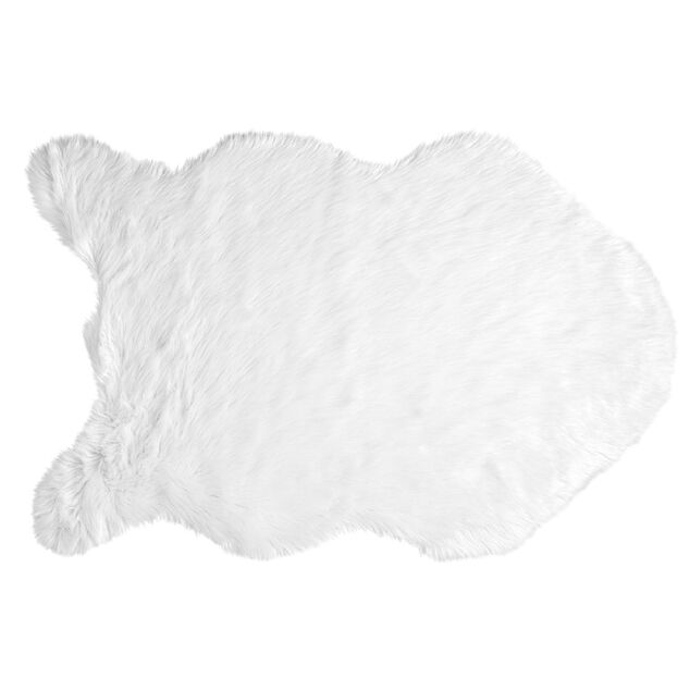 Tapis &agrave; poils longs Furcy blanc