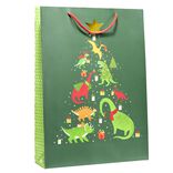 Sac cadeau Noël enfant licorne ou dinosaure 33xH46cm (2 modèles)