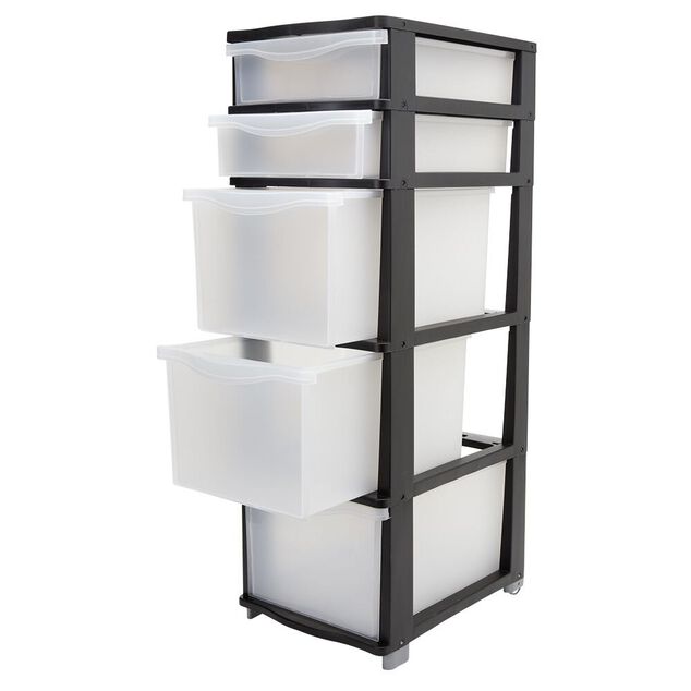 Tour de rangement 5 tiroirs L37xl26,8xH81,5cm