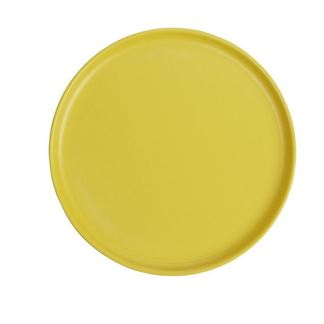 Assiette &agrave; dessert ronde Nordic porcelaine jaune &Oslash;22cm