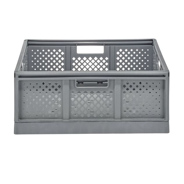 Casier pliant 40L plastique gris 54,5x16,5xH27,5m