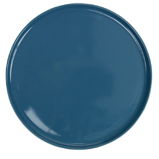 Assiette ronde plate Nordic porcelaine bleu