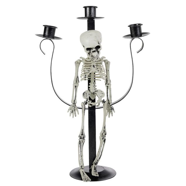 Chandelier squelette Halloween noir