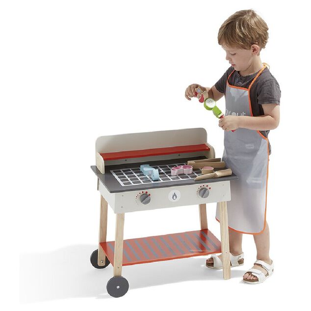 Barbecue ext&eacute;rieur enfant en bois + accessoires