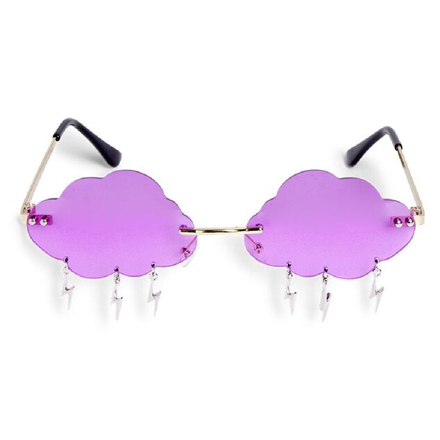 Lunettes fantaisie adulte nuage avec pendentif violet