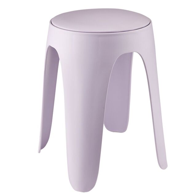 Tabouret rond Spiro polypropyl&egrave;ne et polyur&eacute;thane violet &Oslash;33xH46cm