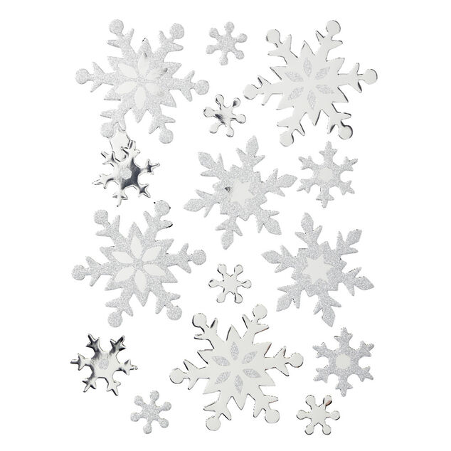 Sticker de No&euml;l flocon de neige gris argent&eacute; (2 mod&egrave;les)