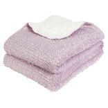 Plaid violet paillet&eacute; avec dos sherpa 130x160 cm