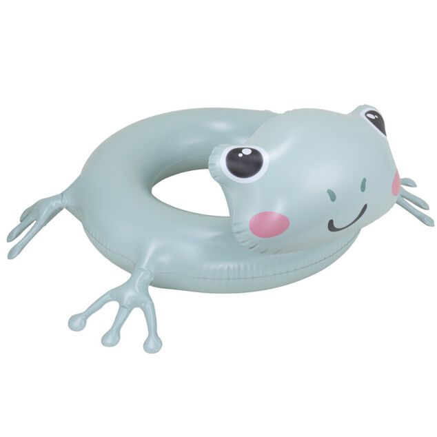 Bou&eacute;e gonflable t&ecirc;te grenouille plastique vert &Oslash;69xH35cm