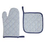 Gant de cuisine avec manique carrée en polycoton 18x28cm (2 modèles)