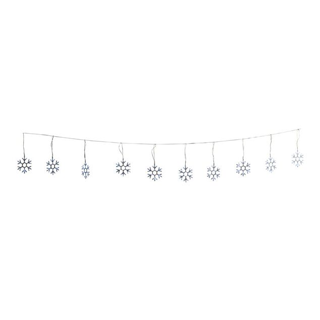 Guirlande solaire bordure de toit 10 flocons de neige 240LED blanc froid 2,7m
