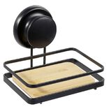 Porte savon bambou m&eacute;tal noir