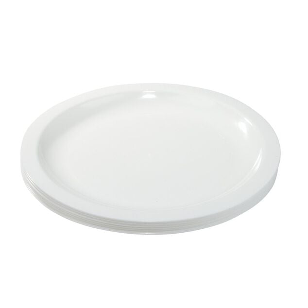 Assiette &agrave; dessert plastique x12 blanc &Oslash;18,5cm