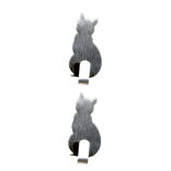 Lot de 2 crochet adhésifs forme chat en métal 3x5cm