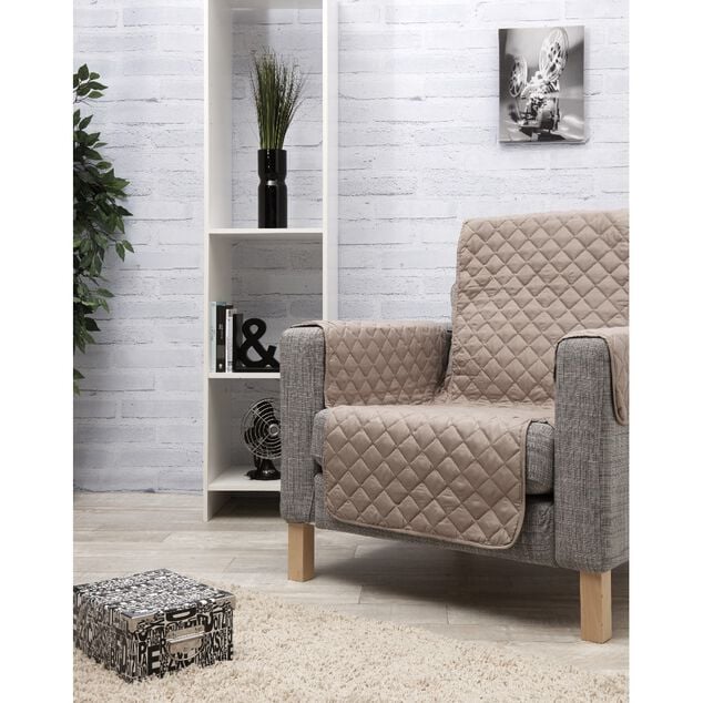 Prot&egrave;ge fauteuil taupe uni
