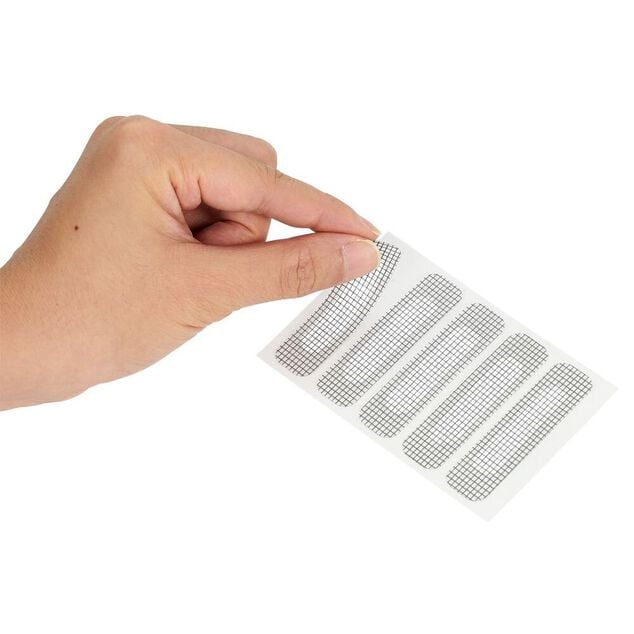 Lot de 15 stickers de r&eacute;paration pour moustiquaire 1,5x6cm