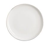 Assiette plate blanche bordure dorée Ø27cm