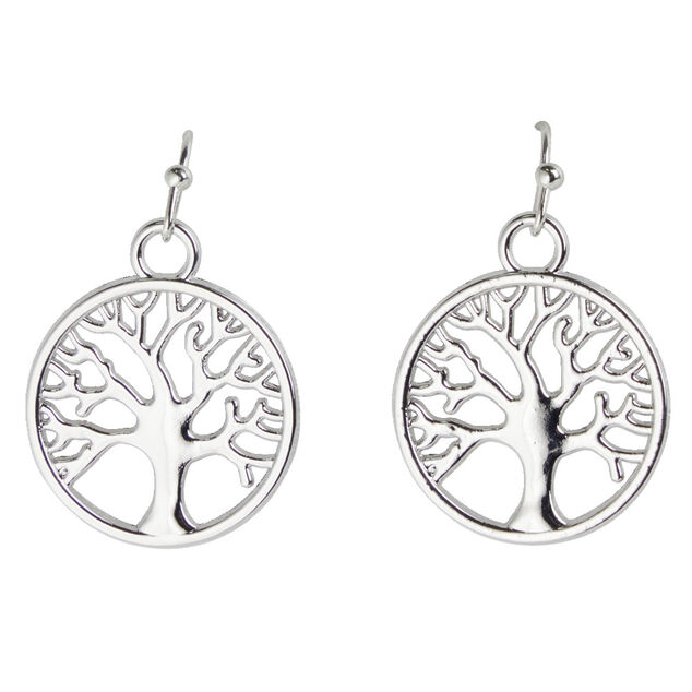 Boucles d'oreilles arbre de vie métal 2xH3,5cm (3 modèles)