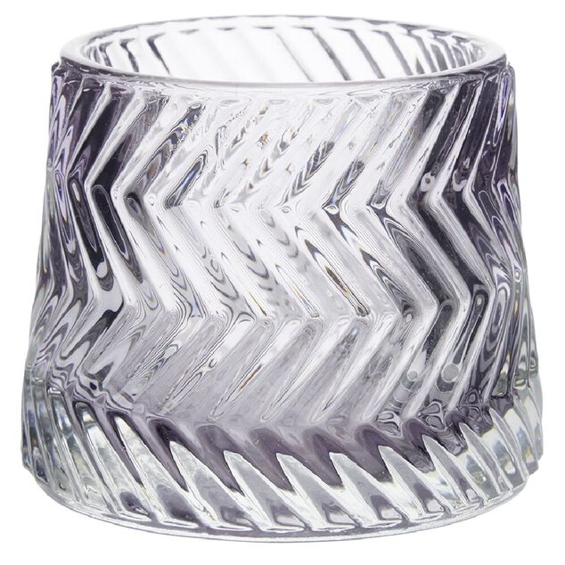 Photophore en verre strie diagonale